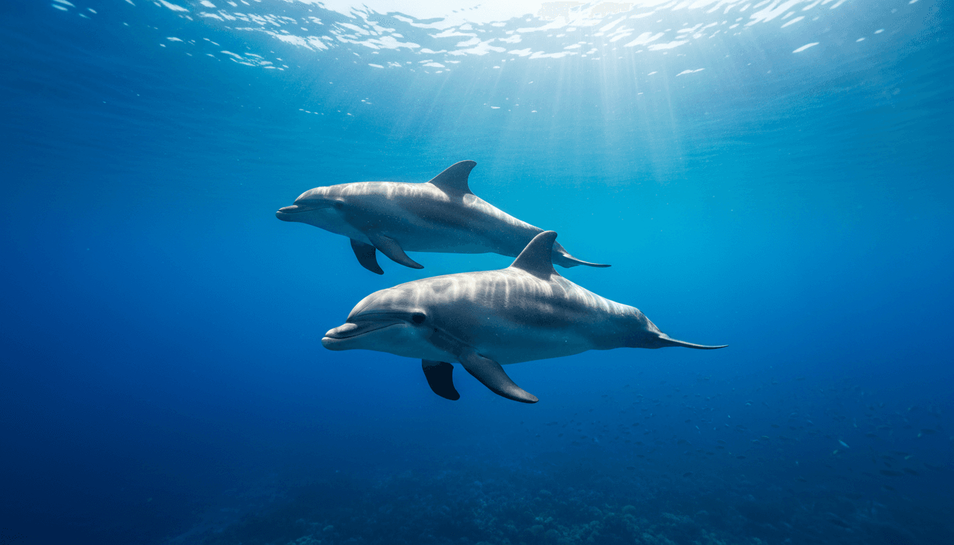 Humpback whale tail above water
