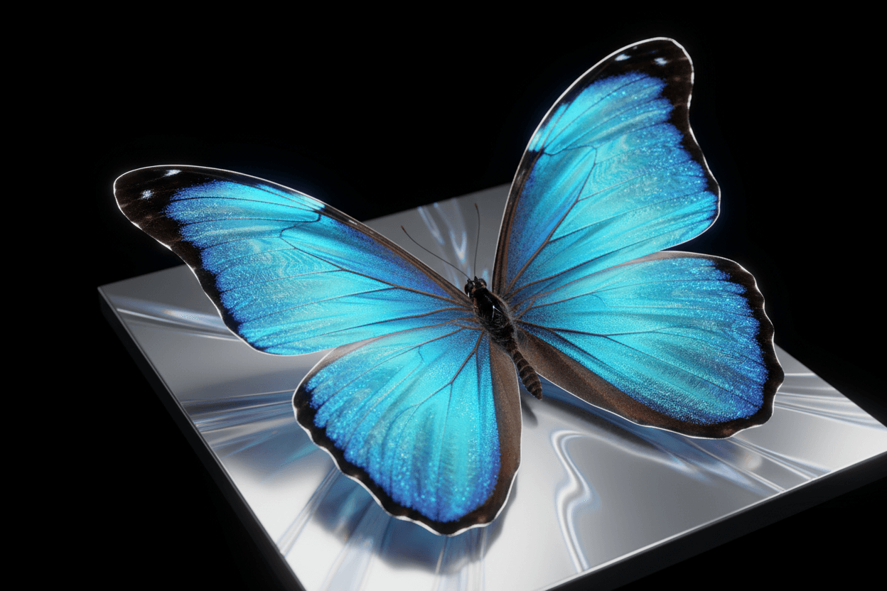 Morpho butterfly wing nano-scale ridges